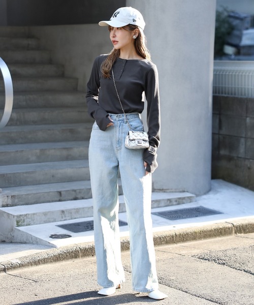 【セール】前後2WAYラメリブヘンリーネックプルオーバー(Tシャツ/カットソー)|Bonjour Sagan(ボンジュールサガン)