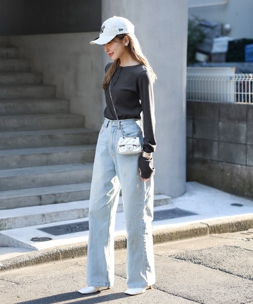 【セール】前後2WAYラメリブヘンリーネックプルオーバー(Tシャツ/カットソー)|Bonjour Sagan(ボンジュールサガン)