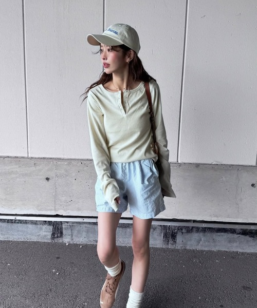 【セール】前後2WAYラメリブヘンリーネックプルオーバー(Tシャツ/カットソー)|Bonjour Sagan(ボンジュールサガン)