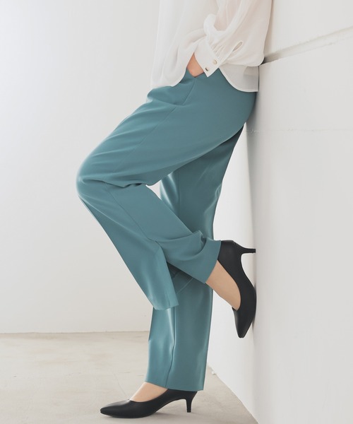 GLACIER lusso(グラシアルッソ)の「【ウォッシャブル・イージーケア】サイドスリットパンツ(スラックス・レディース・ブラック/ブルーグリーン/ネイビー/ベージュ・L/LL/M/S)」の4枚目の写真