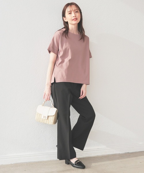 GLACIER lusso(グラシアルッソ)の「【ウォッシャブル・イージーケア】サイドスリットパンツ(スラックス・レディース・ブラック/ブルーグリーン/ネイビー/ベージュ・L/LL/M/S)」の10枚目の写真