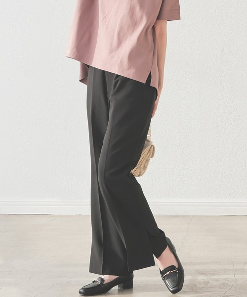 GLACIER lusso(グラシアルッソ)の「【ウォッシャブル・イージーケア】サイドスリットパンツ(スラックス・レディース・ブラック/ブルーグリーン/ネイビー/ベージュ・L/LL/M/S)」の12枚目の写真