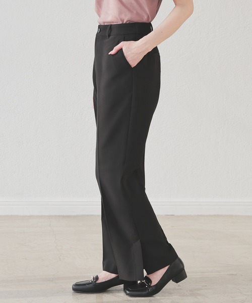 GLACIER lusso(グラシアルッソ)の「【ウォッシャブル・イージーケア】サイドスリットパンツ(スラックス・レディース・ブラック/ブルーグリーン/ネイビー/ベージュ・L/LL/M/S)」の5枚目の写真