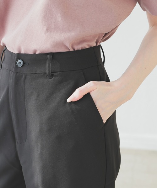 GLACIER lusso(グラシアルッソ)の「【ウォッシャブル・イージーケア】サイドスリットパンツ(スラックス・レディース・ブラック/ブルーグリーン/ネイビー/ベージュ・L/LL/M/S)」の7枚目の写真