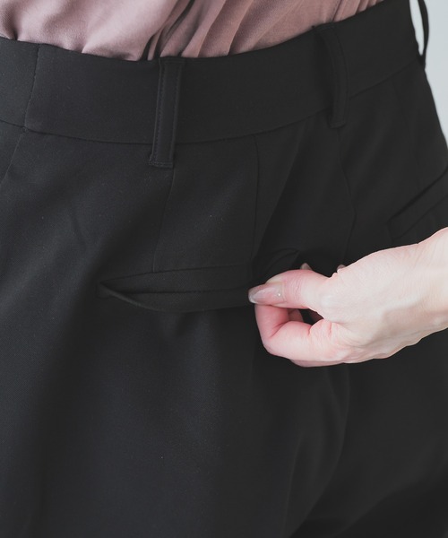 GLACIER lusso(グラシアルッソ)の「【ウォッシャブル・イージーケア】サイドスリットパンツ(スラックス・レディース・ブラック/ブルーグリーン/ネイビー/ベージュ・L/LL/M/S)」の8枚目の写真