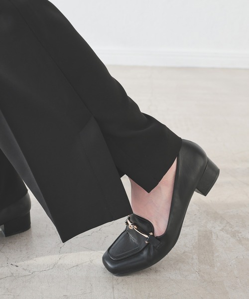 GLACIER lusso(グラシアルッソ)の「【ウォッシャブル・イージーケア】サイドスリットパンツ(スラックス・レディース・ブラック/ブルーグリーン/ネイビー/ベージュ・L/LL/M/S)」の9枚目の写真