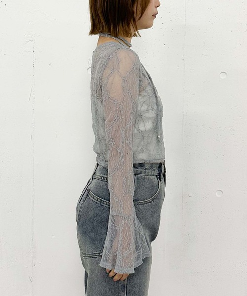 archives（アルシーヴ）の「チョーカーレースＴＯＰＳ（Tシャツ/カットソー・レディース・ブラック/グレー/オフホワイト・MEDIUM）」の8枚目の写真