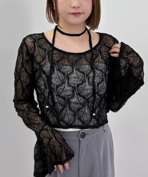 archives（アルシーヴ）の「チョーカーレースＴＯＰＳ（Tシャツ/カットソー・レディース・ブラック/グレー/オフホワイト・MEDIUM）」の21枚目の写真