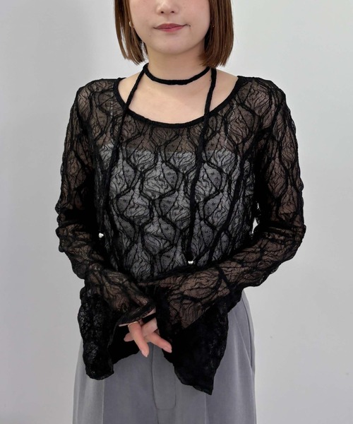 archives（アルシーヴ）の「チョーカーレースＴＯＰＳ（Tシャツ/カットソー・レディース・ブラック/グレー/オフホワイト・MEDIUM）」の22枚目の写真