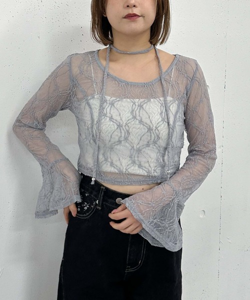 archives（アルシーヴ）の「チョーカーレースＴＯＰＳ（Tシャツ/カットソー・レディース・ブラック/グレー/オフホワイト・MEDIUM）」の14枚目の写真