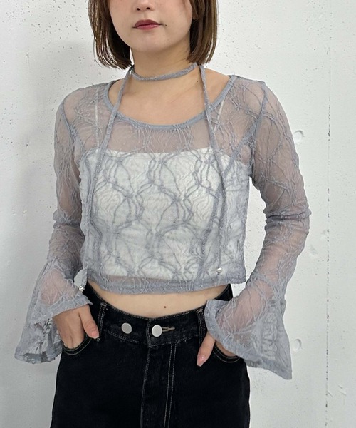 archives（アルシーヴ）の「チョーカーレースＴＯＰＳ（Tシャツ/カットソー・レディース・ブラック/グレー/オフホワイト・MEDIUM）」の16枚目の写真