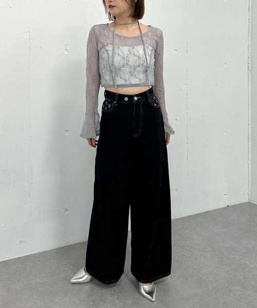 archives（アルシーヴ）の「チョーカーレースＴＯＰＳ（Tシャツ/カットソー・レディース・ブラック/グレー/オフホワイト・MEDIUM）」の12枚目の写真