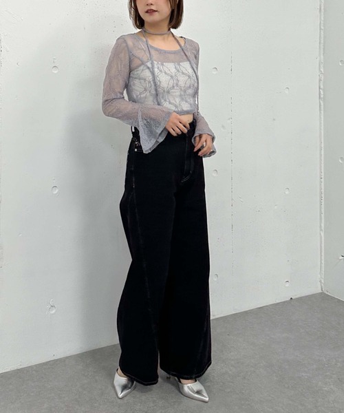 archives（アルシーヴ）の「チョーカーレースＴＯＰＳ（Tシャツ/カットソー・レディース・ブラック/グレー/オフホワイト・MEDIUM）」の11枚目の写真