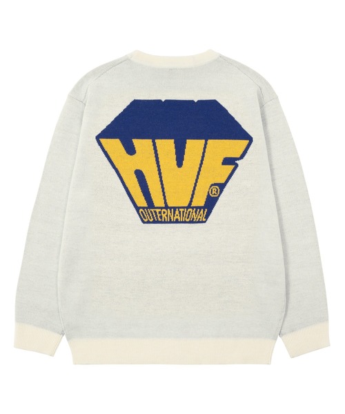 HUF（ハフ）の「BIG BLOCK CREW SWEATER / HUF ハフ クルーセーター（ニット/セーター・メンズ・パープル/ホワイト/ブラック・MEDIUM/SMALL/XX-LARGE/X-LARGE/LARGE）」の2枚目の写真