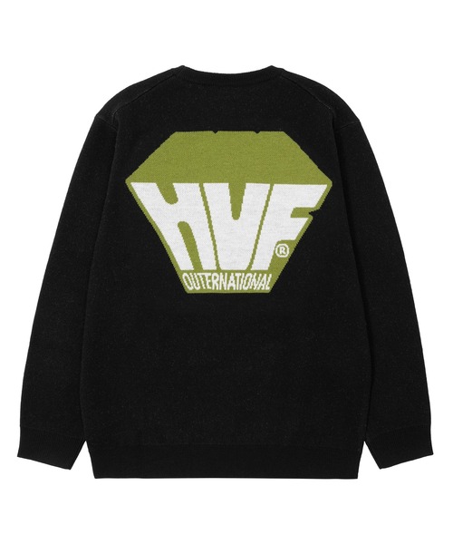 HUF（ハフ）の「BIG BLOCK CREW SWEATER / HUF ハフ クルーセーター（ニット/セーター・メンズ・パープル/ホワイト/ブラック・MEDIUM/SMALL/XX-LARGE/X-LARGE/LARGE）」の3枚目の写真