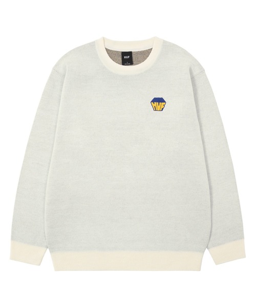 HUF（ハフ）の「BIG BLOCK CREW SWEATER / HUF ハフ クルーセーター（ニット/セーター・メンズ・パープル/ホワイト/ブラック・MEDIUM/SMALL/XX-LARGE/X-LARGE/LARGE）」の4枚目の写真