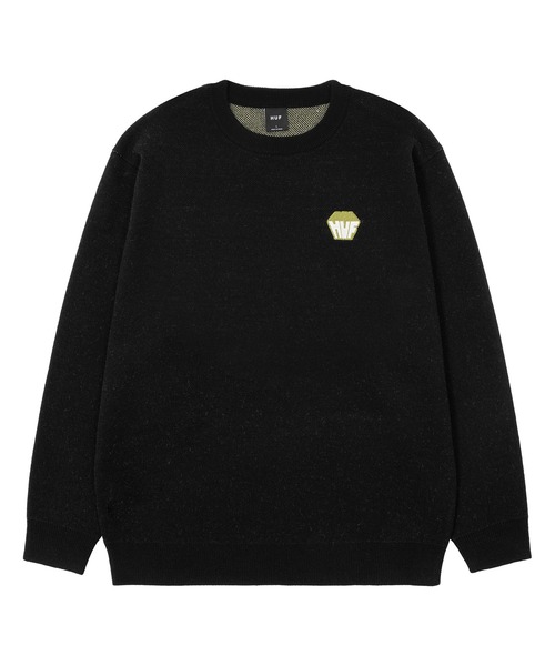 HUF（ハフ）の「BIG BLOCK CREW SWEATER / HUF ハフ クルーセーター（ニット/セーター・メンズ・パープル/ホワイト/ブラック・MEDIUM/SMALL/XX-LARGE/X-LARGE/LARGE）」の5枚目の写真