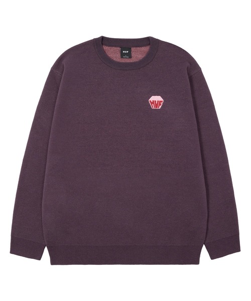 HUF（ハフ）の「BIG BLOCK CREW SWEATER / HUF ハフ クルーセーター（ニット/セーター・メンズ・パープル/ホワイト/ブラック・MEDIUM/SMALL/XX-LARGE/X-LARGE/LARGE）」の6枚目の写真