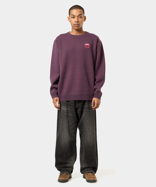 HUF（ハフ）の「BIG BLOCK CREW SWEATER / HUF ハフ クルーセーター（ニット/セーター・メンズ・パープル/ホワイト/ブラック・MEDIUM/SMALL/XX-LARGE/X-LARGE/LARGE）」の15枚目の写真