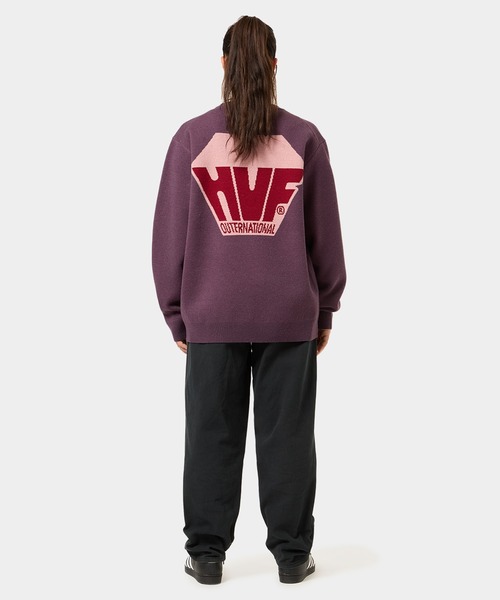 HUF（ハフ）の「BIG BLOCK CREW SWEATER / HUF ハフ クルーセーター（ニット/セーター・メンズ・パープル/ホワイト/ブラック・MEDIUM/SMALL/XX-LARGE/X-LARGE/LARGE）」の18枚目の写真