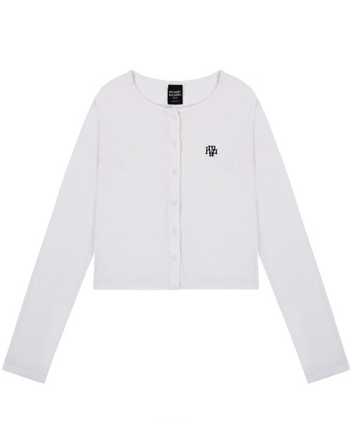 muahmuah（ムーアムーア）の「A'GEM/9 × .kom 『muah muah/ムーアムーア』 SLIM FIT LOGO CARDIGAN/スリムフィット ロゴ カーディガン（カーディガン/ボレロ・レディース・ホワイト/ブラック/グレー/ピンク・FREE）」の12枚目の写真