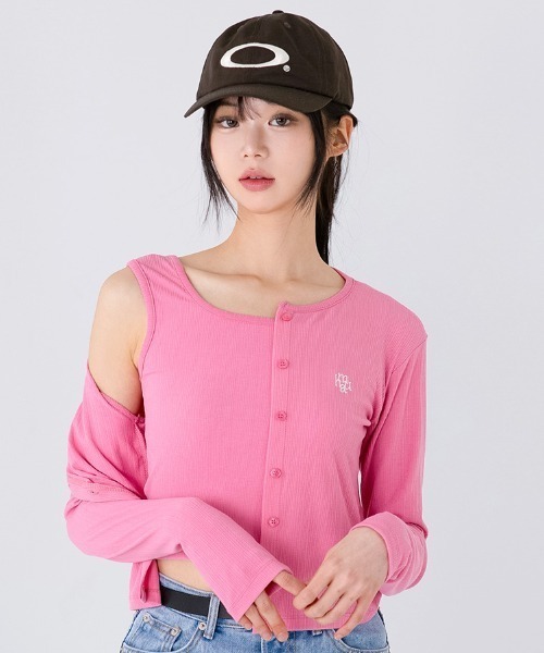 muahmuah（ムーアムーア）の「A'GEM/9 × .kom 『muah muah/ムーアムーア』 SLIM FIT LOGO CARDIGAN/スリムフィット ロゴ カーディガン（カーディガン/ボレロ・レディース・ホワイト/ブラック/グレー/ピンク・FREE）」の14枚目の写真