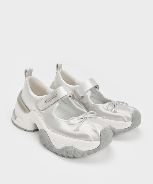 CHARLES & KEITH(チャールズ & キース)の「ボウ ツートーンメリージェーンスニーカー(スニーカー・レディース・シルバー/ホワイト/ブラック系その他2・25.5cm/25cm/24.5cm/23.5cm/23cm/22.5cm)」の21枚目の写真