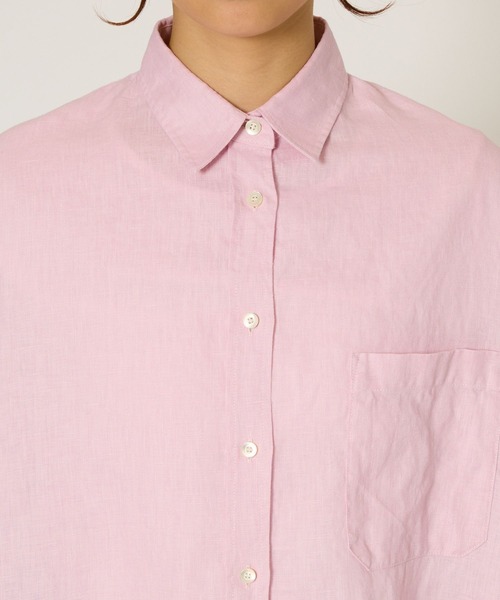 BABYLONE（バビロン）の「リネンシャツ（シャツ/ブラウス・レディース・ダークブルー/ストライプ/ピンク/ホワイト・フリー）」の14枚目の写真