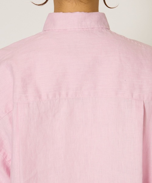 BABYLONE（バビロン）の「リネンシャツ（シャツ/ブラウス・レディース・ダークブルー/ストライプ/ピンク/ホワイト・フリー）」の15枚目の写真