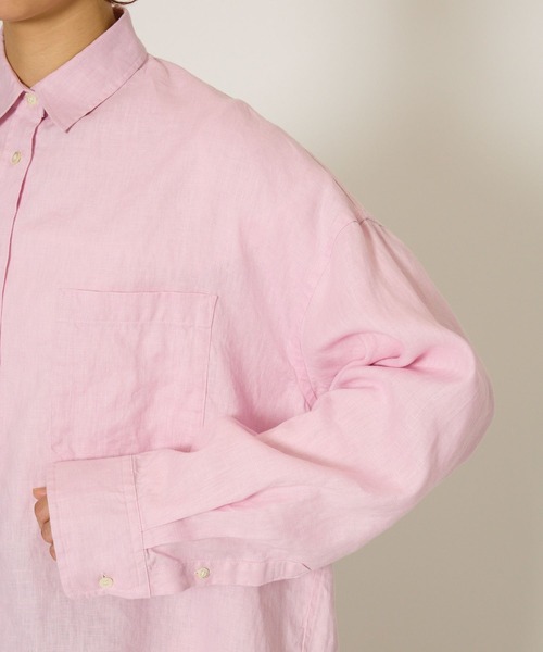 BABYLONE（バビロン）の「リネンシャツ（シャツ/ブラウス・レディース・ダークブルー/ストライプ/ピンク/ホワイト・フリー）」の16枚目の写真