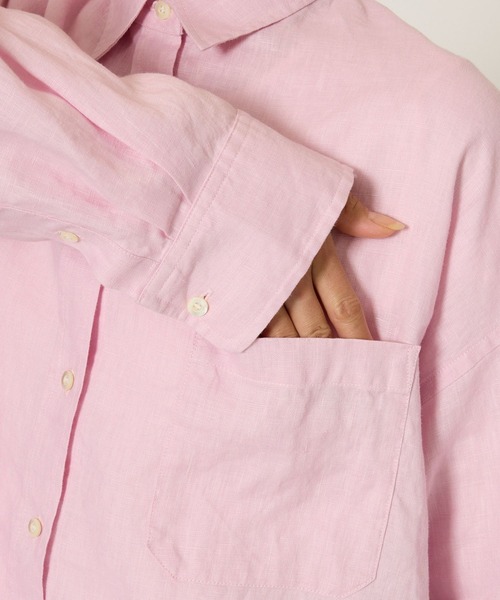 BABYLONE（バビロン）の「リネンシャツ（シャツ/ブラウス・レディース・ダークブルー/ストライプ/ピンク/ホワイト・フリー）」の17枚目の写真