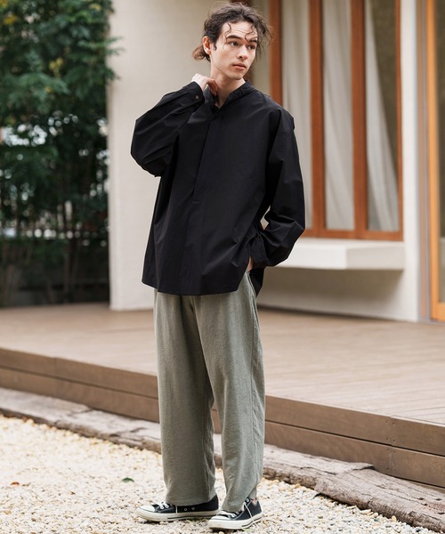 トップス msz ms5991-バンドカラー比翼プルオーバーシャツ（シャツ/ブラウス