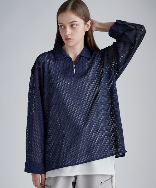 シアーレーススキッパーシャツ（シャツ/ブラウス）｜SOCCE（ソーシー