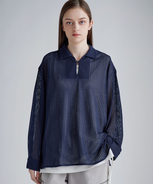 Diaspora socceシャツ M シアーレーススキッパーシャツ（シャツ/ブラウス）｜SOCCE（ソーシー