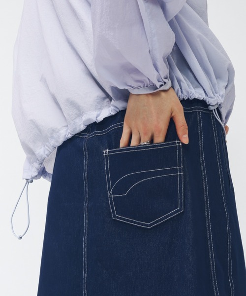 PUMA（プーマ）の「プーマ PUMA CORE HERITAGE デニムライク ロングスカート_（スカート・レディース・ネイビー・S/M/L/XL）」の9枚目の写真