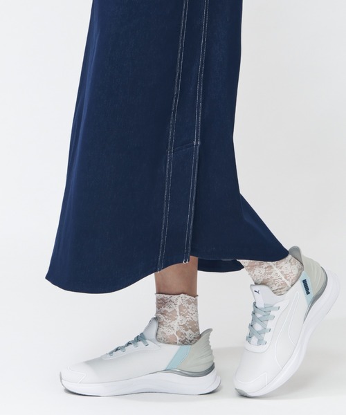 PUMA（プーマ）の「プーマ PUMA CORE HERITAGE デニムライク ロングスカート_（スカート・レディース・ネイビー・S/M/L/XL）」の10枚目の写真