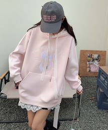 リボンプリントパーカー