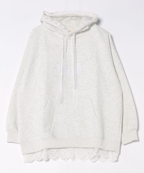 aimoha（アイモハ）の「リボンプリントパーカー（パーカー・レディース・ライトグレー/ピンク/ライトベージュ/ブルー/グレー・FREE）」の11枚目の写真