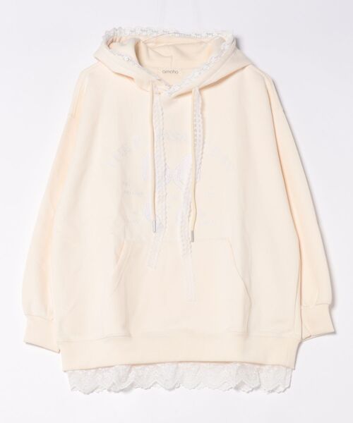 aimoha（アイモハ）の「リボンプリントパーカー（パーカー・レディース・ライトグレー/ピンク/ライトベージュ/ブルー/グレー・FREE）」の13枚目の写真