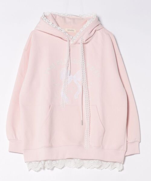 aimoha（アイモハ）の「リボンプリントパーカー（パーカー・レディース・ライトグレー/ピンク/ライトベージュ/ブルー/グレー・FREE）」の15枚目の写真