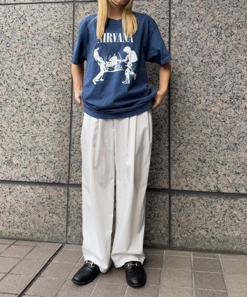 GOOD ROCK SPEED(グッドロックスピード)の「【GOOD ROCK SPEED】NIRVANA プリント / 半袖Tシャツ(Tシャツ/カットソー・レディース・ネイビー・フリー)」の2枚目の写真