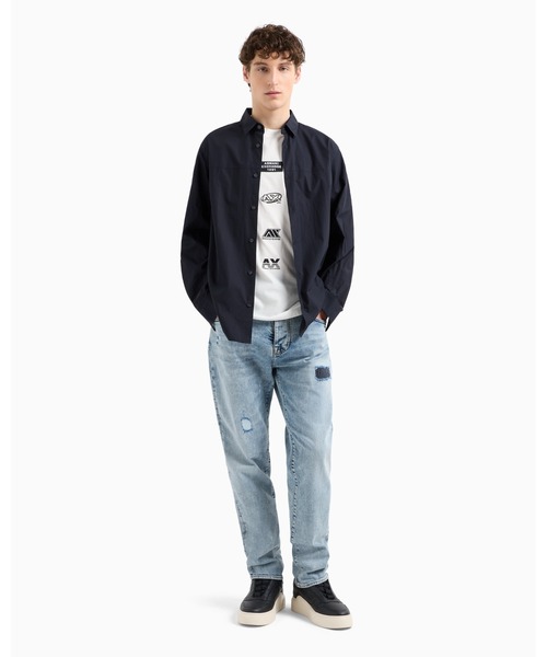 ARMANI EXCHANGE(アルマーニエクスチェンジ)の「【A|X アルマーニ エクスチェンジ】AXロゴ 半袖クルーネックTシャツ/REGULAR(Tシャツ/カットソー・メンズ・ブラック/ホワイト・LARGE/MEDIUM/SMALL/X-LARGE/X-SMALL/XX-LARGE)」の4枚目の写真