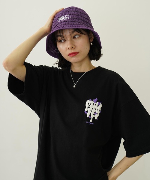 MILKFED.(ミルクフェド)の「MELT LOGO WIDE S/S TEE(Tシャツ/カットソー・レディース・ホワイト/ライトパープル/ブラック・L/M)」の12枚目の写真
