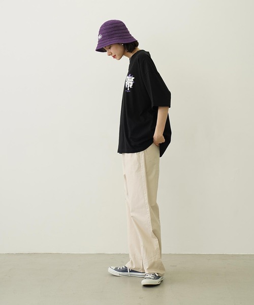 MILKFED.(ミルクフェド)の「MELT LOGO WIDE S/S TEE(Tシャツ/カットソー・レディース・ホワイト/ライトパープル/ブラック・L/M)」の16枚目の写真
