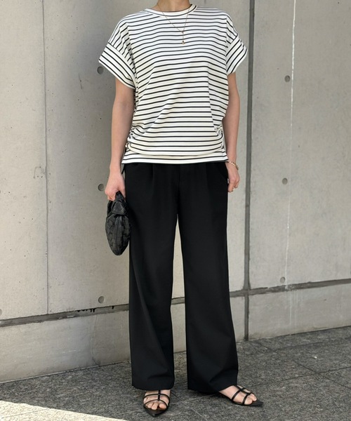 Emma Taylor（エマテイラー）の「ライトダンボールサイドドロストプルオーバー（Tシャツ/カットソー・レディース・ブラック/ホワイト/ホワイト系1・FREE）」の14枚目の写真