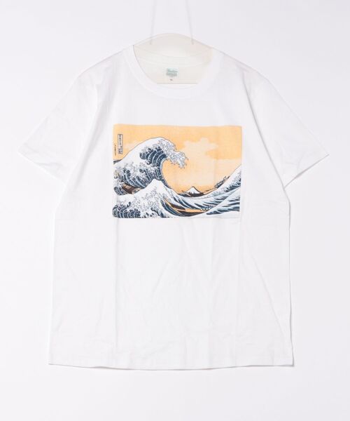 JIN plus（ジンプラス）の「波　神奈川沖浪裏　葛飾北斎　JIN+ 半袖Tシャツ（Tシャツ/カットソー・メンズ・ホワイト系その他2/ホワイト系その他4/ホワイト系その他/ホワイト系その他3・MEDIUM/X-LARGE/SMALL/LARGE）」の4枚目の写真