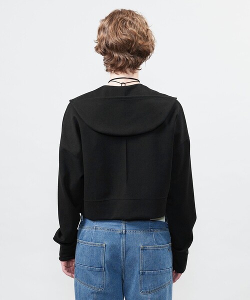 ASTRAET（アストラット）の「＜ASTRAET＞ブークレー Vネック フーデッドパーカー（パーカー・レディース・オフホワイト/ブラック・FREE）」の4枚目の写真