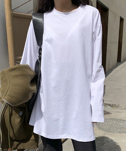tシャツ M1836 ミモザドットカットロングTシャツ レディース 1ririt-028-n.jpg