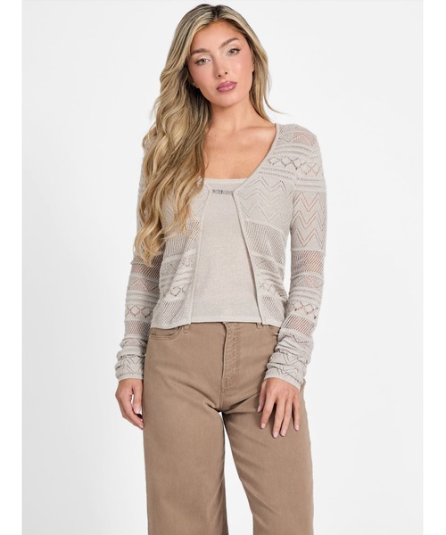Guess（ゲス）の「NELLIE Ls Cardi Sweater カーディガン レディース（カーディガン/ボレロ・レディース・ブラック/アイボリー・SMALL/MEDIUM/LARGE/X-SMALL）」の17枚目の写真