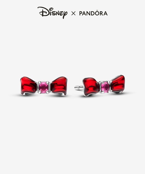 PANDORA（パンドラ）の「ディズニー 白雪姫 リボン スタッドピアス